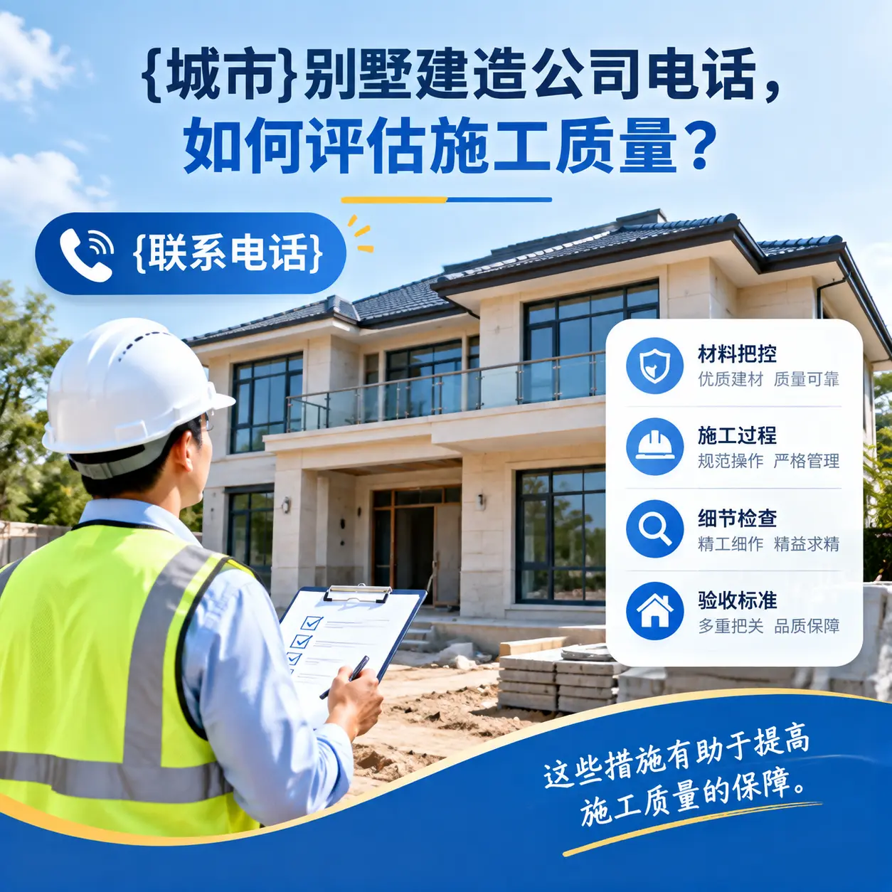 三都别墅建造公司电话，如何评估施工质量？